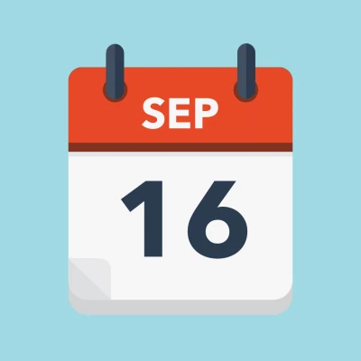 Calendar icon showing 16th September