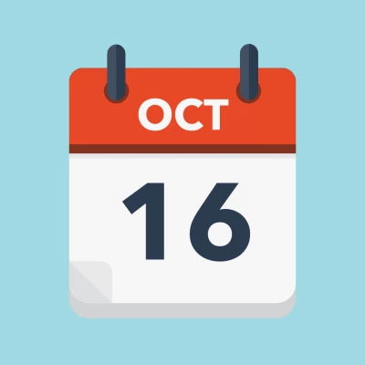 Calendar icon showing 16th October